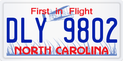 NC license plate DLY9802