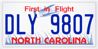 NC license plate DLY9807