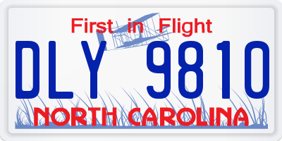 NC license plate DLY9810
