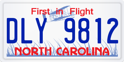 NC license plate DLY9812