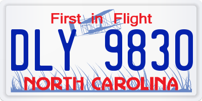 NC license plate DLY9830