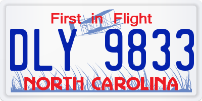 NC license plate DLY9833