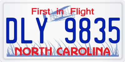 NC license plate DLY9835