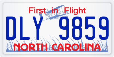 NC license plate DLY9859