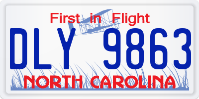NC license plate DLY9863