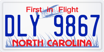 NC license plate DLY9867