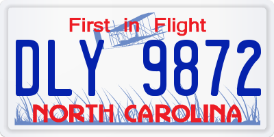 NC license plate DLY9872