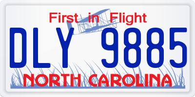 NC license plate DLY9885