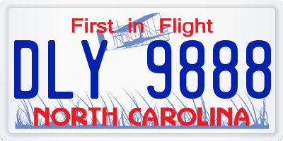 NC license plate DLY9888