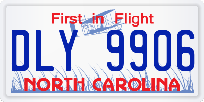NC license plate DLY9906
