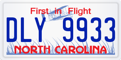 NC license plate DLY9933