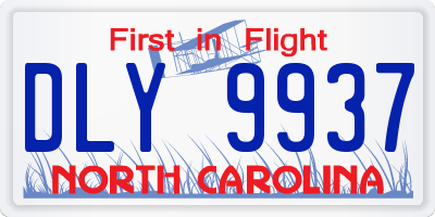 NC license plate DLY9937