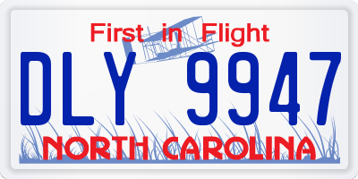 NC license plate DLY9947