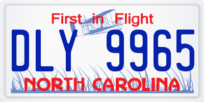 NC license plate DLY9965