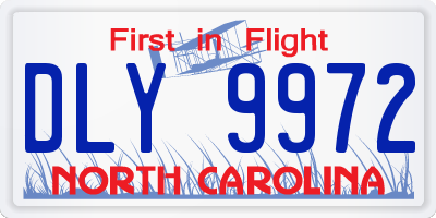 NC license plate DLY9972