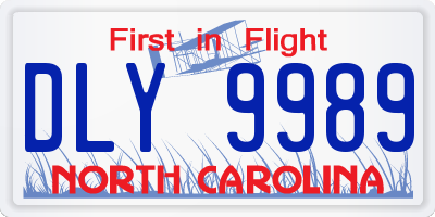 NC license plate DLY9989