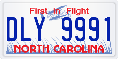NC license plate DLY9991