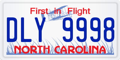 NC license plate DLY9998