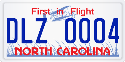 NC license plate DLZ0004