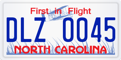 NC license plate DLZ0045