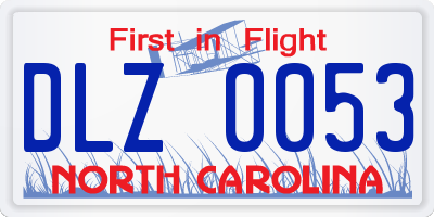 NC license plate DLZ0053