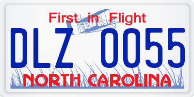 NC license plate DLZ0055