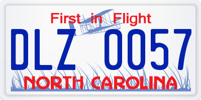 NC license plate DLZ0057
