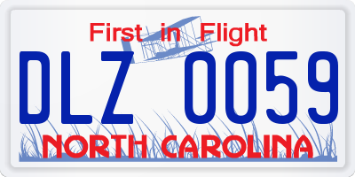 NC license plate DLZ0059