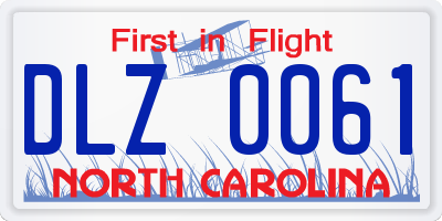 NC license plate DLZ0061