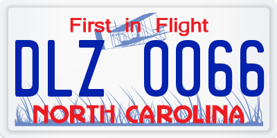 NC license plate DLZ0066