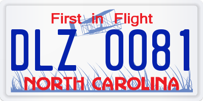 NC license plate DLZ0081
