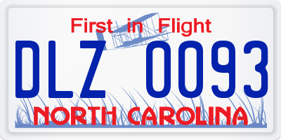 NC license plate DLZ0093