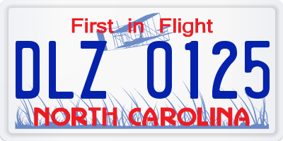 NC license plate DLZ0125