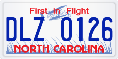 NC license plate DLZ0126