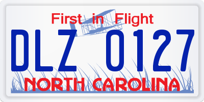 NC license plate DLZ0127
