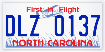 NC license plate DLZ0137