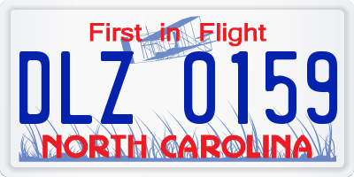 NC license plate DLZ0159