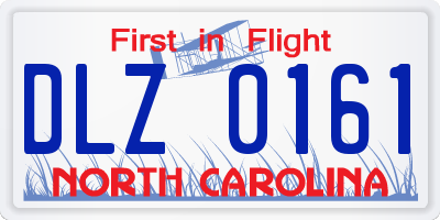 NC license plate DLZ0161
