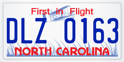 NC license plate DLZ0163