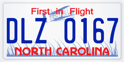 NC license plate DLZ0167