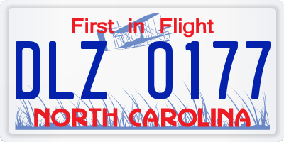 NC license plate DLZ0177