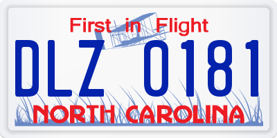 NC license plate DLZ0181