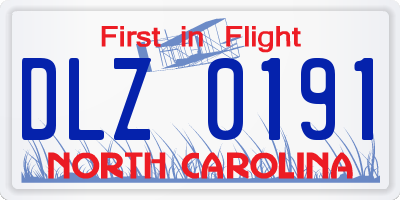 NC license plate DLZ0191