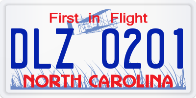 NC license plate DLZ0201