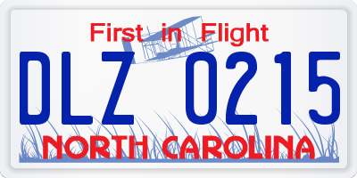 NC license plate DLZ0215