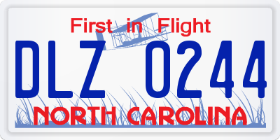 NC license plate DLZ0244