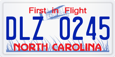 NC license plate DLZ0245
