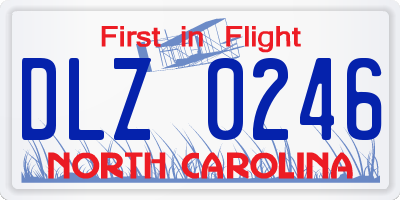 NC license plate DLZ0246