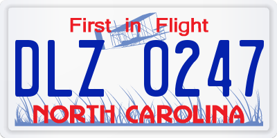 NC license plate DLZ0247
