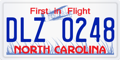 NC license plate DLZ0248